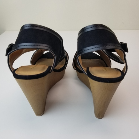 Womens Sz 8 Heels Sandals Black X-Band Buckle - Picture 3 of 5